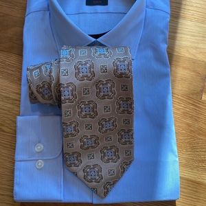 Canali Tan and Blue Patterned Tie